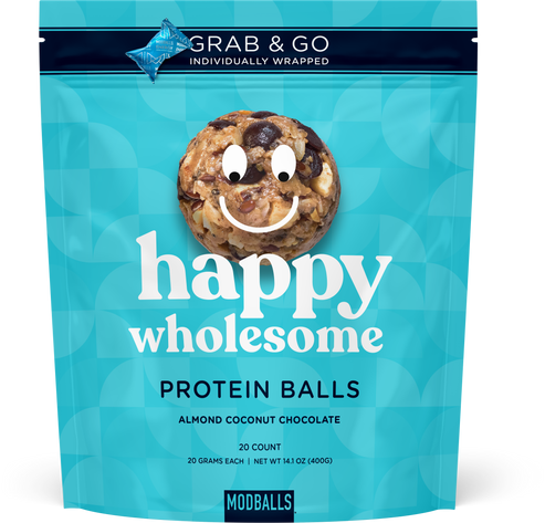 Happy Wholesome ModBalls Almond Coconut packaging